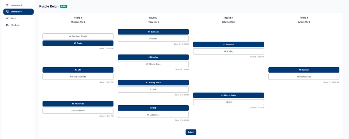 GraMatthews's tweet photo. MVC fans 🏀

When Arch Madness seeding drops, create your own bracket pool or join a league!

Picks lock at 12PM CT Thursday — then track the leaderboard + see everyone’s brackets. #ArchMadness #MVC

https://t.co/K6puITlrua https://t.co/pnLd0pqi8x
