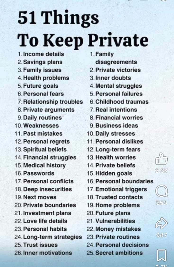 life__pill's tweet photo. 51 Things To Keep Private. https://t.co/q2Epo1keF0