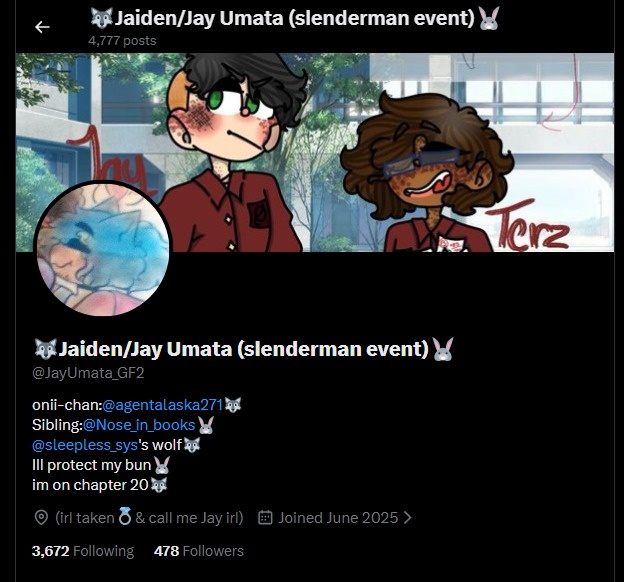 JayUmata's tweet photo. YALL THIS AINT ME!!! SOMEONE IS PRETENDING TO BE ME!!!! I CANT SEE THE ACCOUNT BUT PLEASE REPORT @JayUmata_GF2

got one I don't even have a gf, I have a husband.

But please. Everyone report them, this isn't ok. https://t.co/vA6XfMwRvr