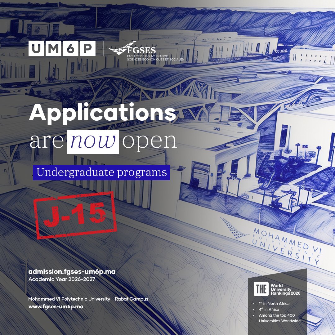 ⏳ Plus que 15 jours pour finaliser votre candidature !

📢Les candidatures pour intégrer nos programmes de licence pour l'année universitaire 2026-2027 sont toujours ouvertes.