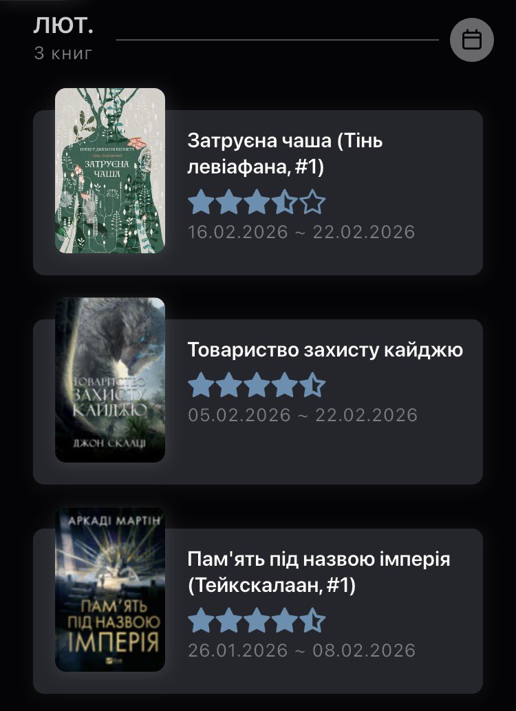 Лютий виправдав свою назву десь на 101% тож начитала небагато, всього 3 книги 🙈