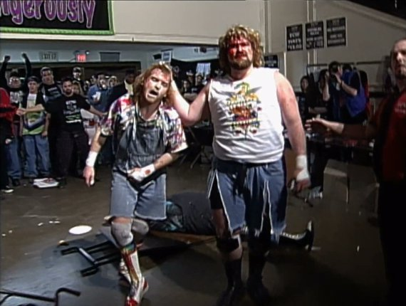 wrestle_hist's tweet image. 3/1/1998  

New Jack &amp;amp; Spike Dudley defeated The Dudley Boyz, and The Hardcore Chair Swingin' Freaks at Living Dangerously from the Asbury Park Convention Center in Abury Park, New Jersey.  

#ECW #LivingDangerously #NewJack #SpikeDudley #TheDudleyBoyz #BubbaRayDudley #DVonDudley