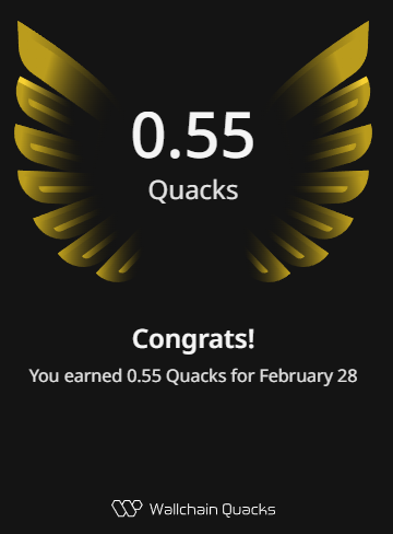 Akıyor yine bu akşam Quacks <a href="/wallchain/">Wallchain Quacks</a> 

Aylık sıralamada ilk 500 için yarışım sürüyor.