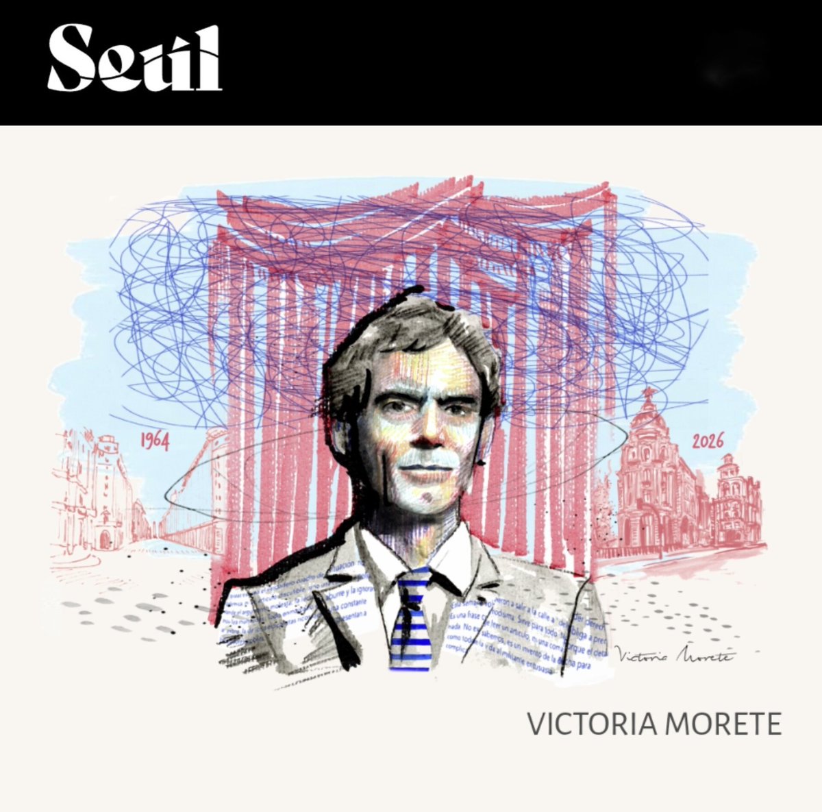 Mi ilustración de este domingo para <a href="/RevistaSeul/">Revista Seúl</a> 🙌🏻
"Demasiado libre  para la izquierda, demasiado intelectual para los libertarios."
Darío Lopérfido, una persona generosa y cálida que sufrió la cancelación del mundo artístico por decir lo que pensaba.
♥️