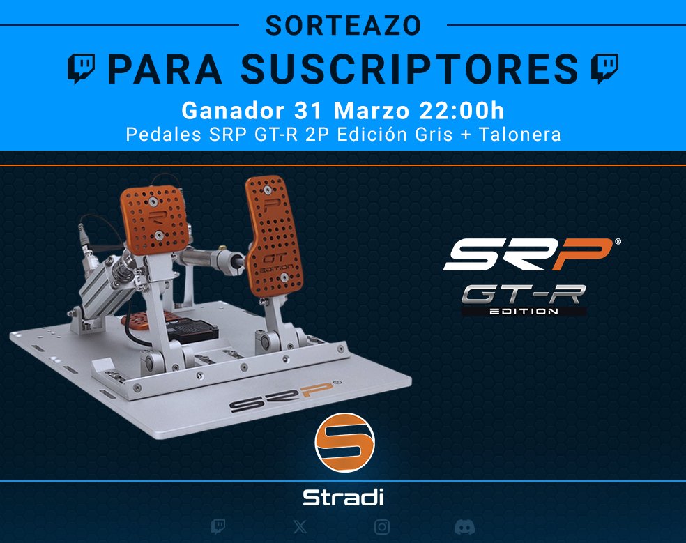 Stradi81's tweet photo. 🔴🔴 Arrancamos Directo 🔴🔴

Activado Nuevo Sorteazo para Suscriptores - Pedales @SRPsimracingpro GT-R 2P + Talonera

A las 18:00h @iRacing GT Endurance 3h Nurburgring GP

🔴https://t.co/vuu1gkcRv7
🔴https://t.co/vuu1gkcRv7 https://t.co/MEHdBJ8BNZ