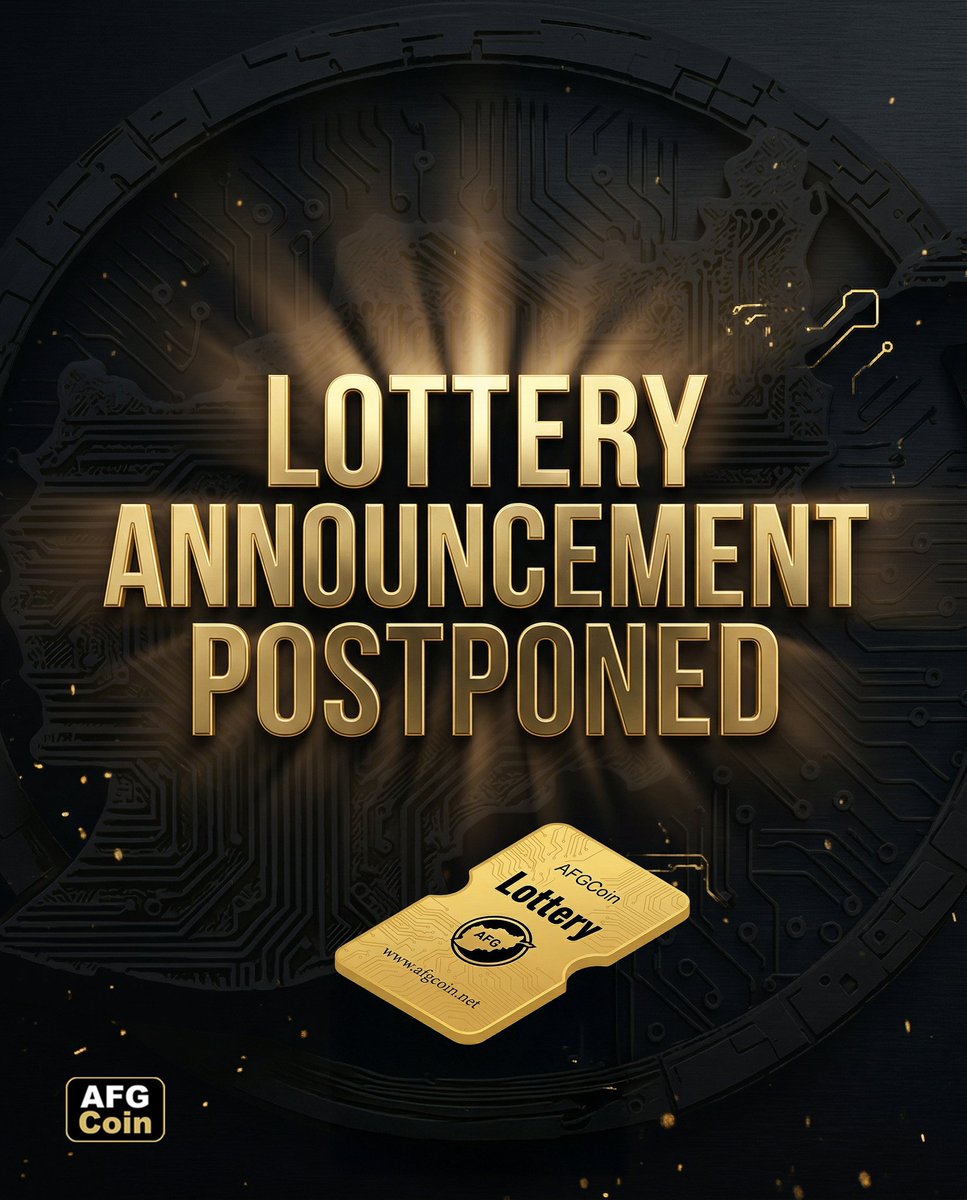 🚨 Important Announcement Regarding the AFGCoin Lottery Session

Dear AFGCoin Family,

Due to the ongoing conflict and severe internet disruptions in parts of Iran, as well as the serious security situation and war conditions in Afghanistan, tonight’s lottery session has been