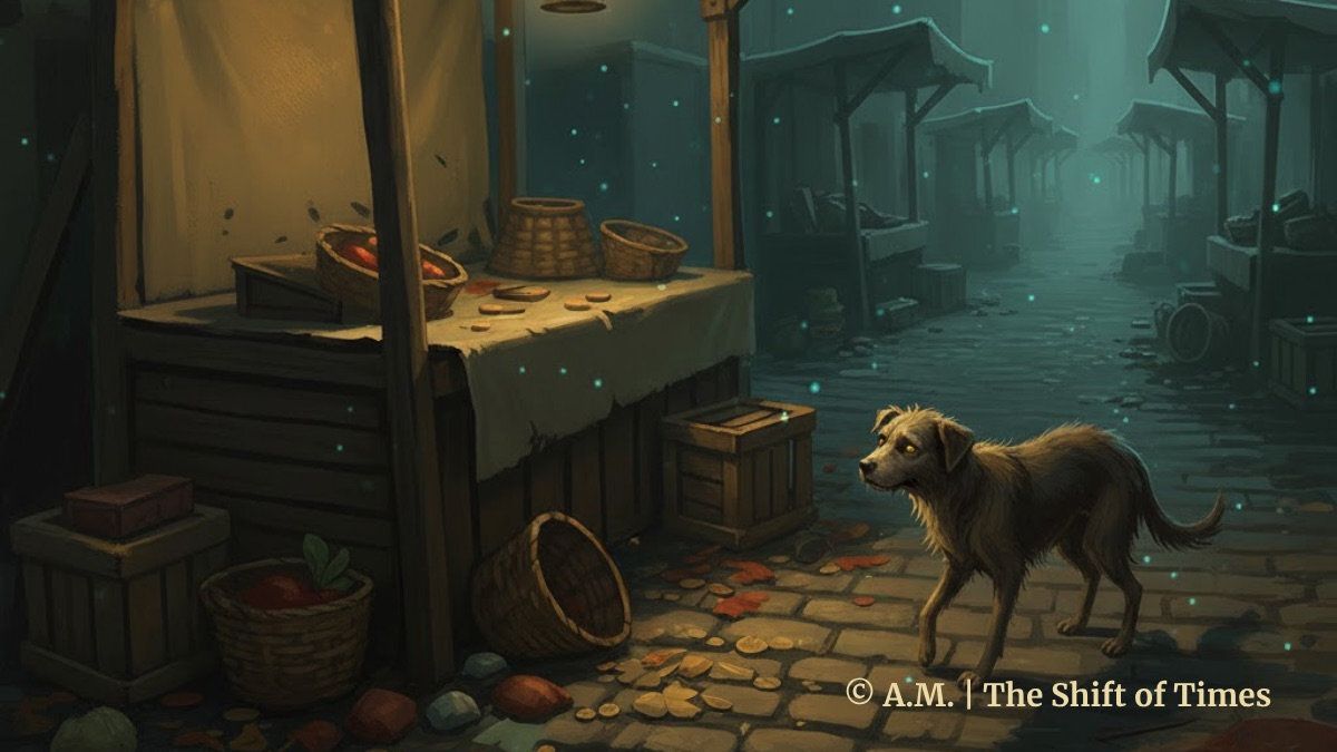 TheShiftOfTimes's tweet image. The Black Market at Midnight | 
Blue shadows, warm lantern glow, and a stall left behind for those who know where to look.
Save this fragment.

#ShiftOfTimes #NightMarket #FantasyWorld