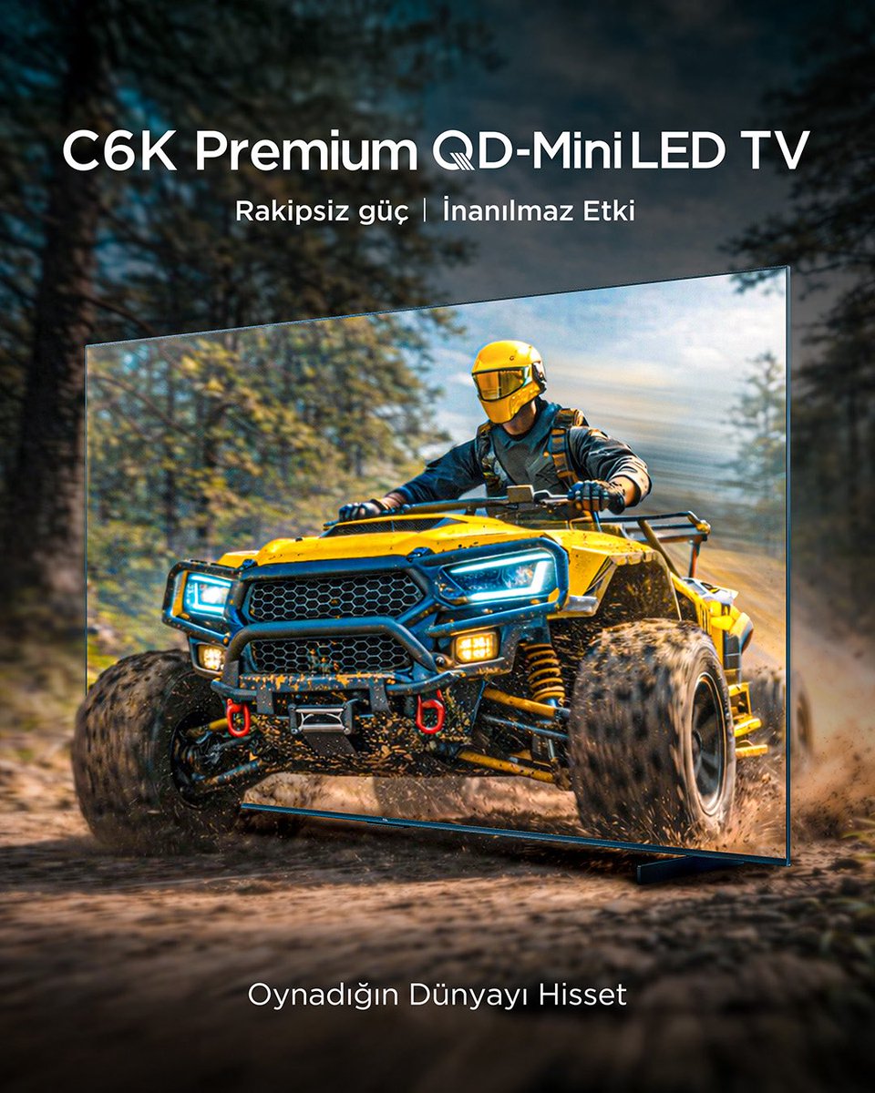 TCLElectronicTR's tweet image. C6K ile macerayı evinize taşıyın.
Her sahne ekrandan taşar, salonunuzu ormanın içinden geçen heyecan dolu bir yolculuğa dönüştürür.
#TCL #C6K #RakipsizPerformans #EtkileyiciDeğer