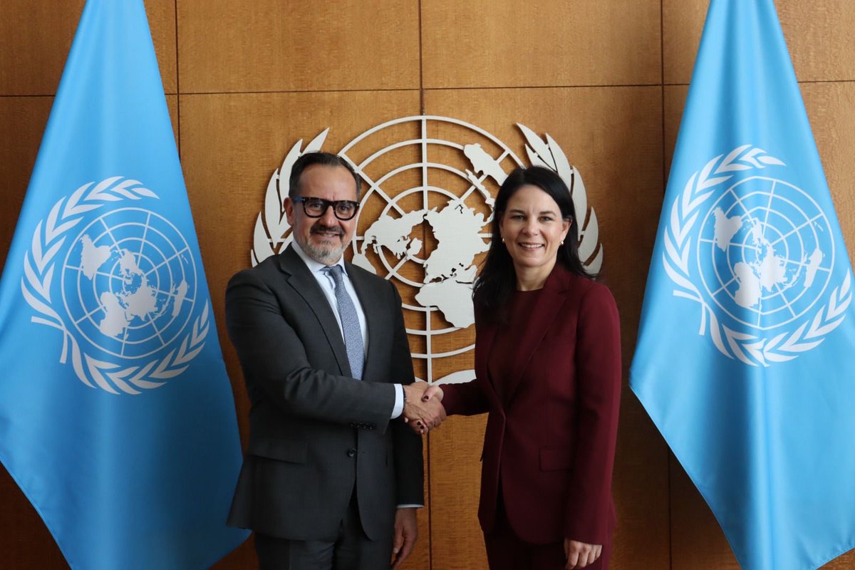 OCHOA_MX_UN's tweet photo. Agradezco a la Presidenta de Asamblea General, Annalena Baerbock @UN_PGA por el interesante intercambio sobre el proceso ONU80. Coincidimos en trabajar para fortalecer al órgano universal por excelencia, #AGONU @UN.

Estamos comprometidos con el multilateralismo. 🇲🇽🤝🇺🇳 https://t.co/BwinOccrVs