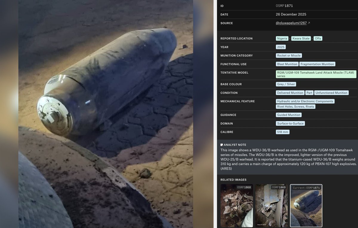 Open Source Munitions Portal tweet media