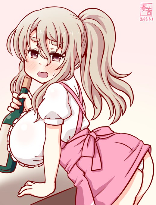 「あぁ、はいぃ～ Zara姉様ぁ、心配しないでぇ～?
 Pola、勤務中はお酒はもちろん飲みません。
 ねぇ～、提督ぅ～?」

#艦これ版真剣お絵描き60分一本勝負_20260301
#ポーラ 