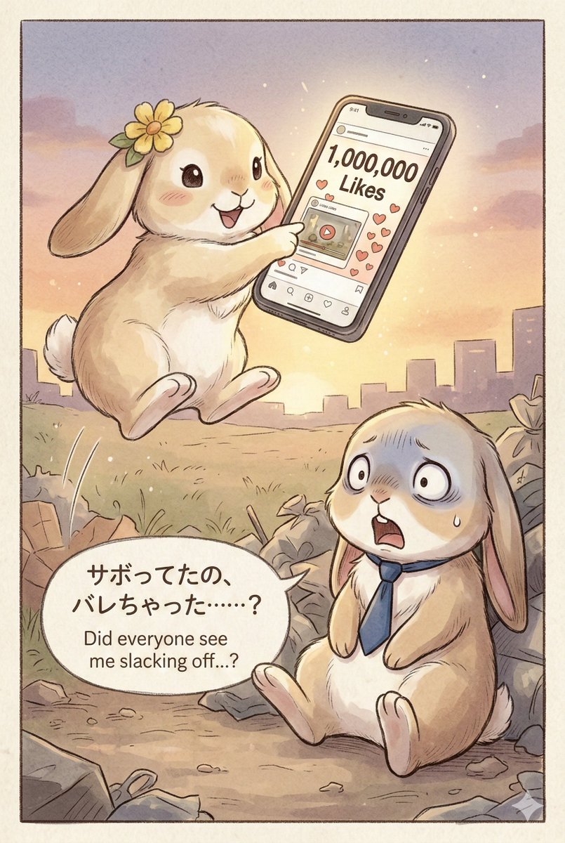 paradise4rabbit's tweet photo. 掃除のつもりが、テオが磨きすぎて「宝石の山」に。

「前の会社では光るまで帰れなかったので…」と震えるテオ。その凄みに、ルナの自撮りが止まりません。

無自覚に世界を驚かすテオですが、本人はサボりがバレたと本気で怯えています。🐰💎✨

#うさぎのらくえん https://t.co/hgjDRHBX0a