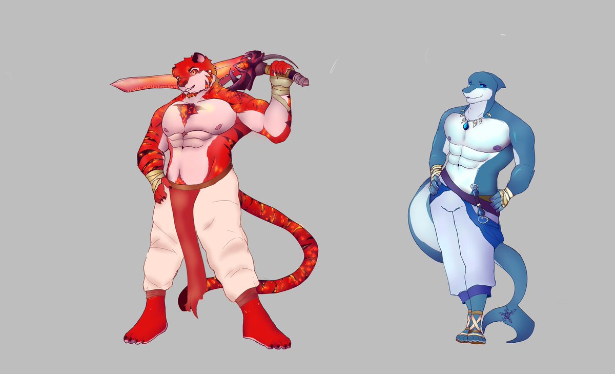 Blueink_furry's tweet photo. I finished another drawing of my OCs! 

Hanfire and Larequa https://t.co/RCa8UmbZoS