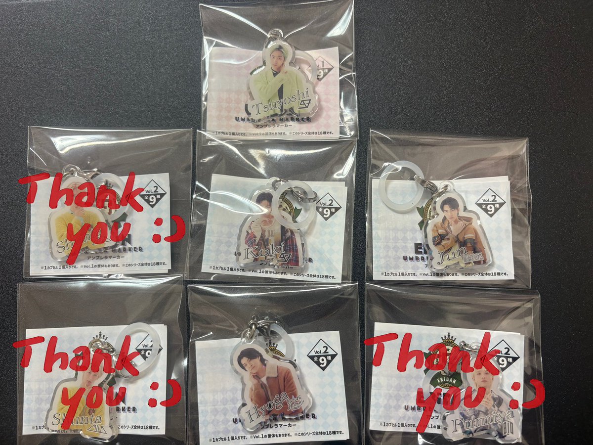 ms_12ki's tweet photo. EBiDAN アンブレラマーカー ガチャ 
【求】　マサヒロ

【譲】vol.1  吉川毅
         vol.2 田中洸希、高田彪我、武藤潤
買取◎
4/1 vs.超特急、
6/11、8/8、8/9超特急ESCORT
または都内手渡し、郵送どちらも可能です！

お気軽にお声掛けください！🙇‍♀️
 #EBiDAN  #アンブレラマーカー 
 #超特急交換 https://t.co/TplHdxuw6s