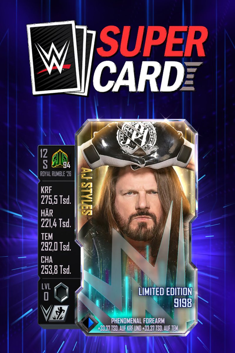 SimonEder7's tweet photo. ⁦@AJStylesOrg⁩ from Draftboard 
⁦@WWESuperCard⁩ 
#WWEHOF
⁦@WWE⁩ https://t.co/1fyqOtIfNp