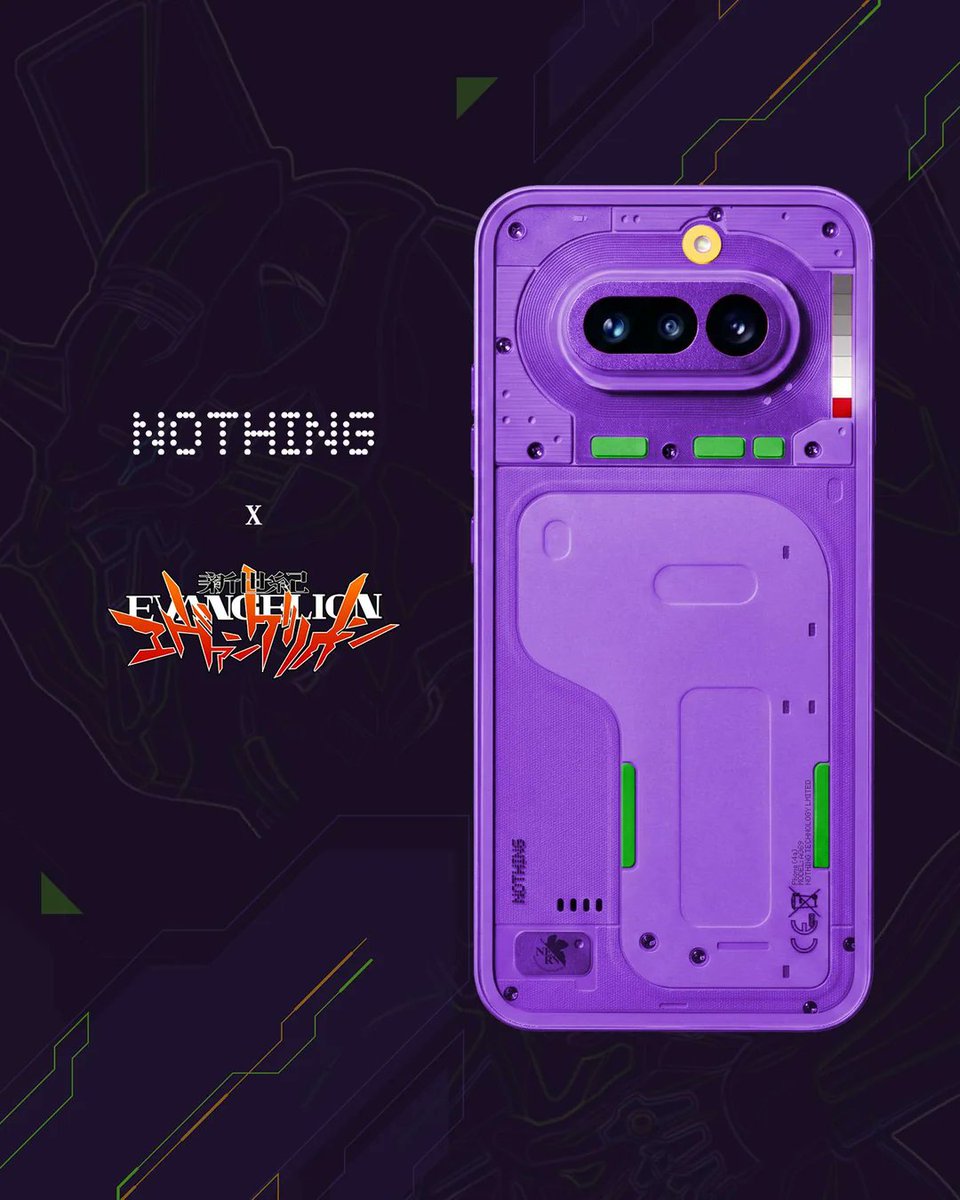 Nothing Phone (4a) × Evangelion concept 🔥💜

Unit-01 colorway.
Neon green accents.
Purple industrial backplate.
Glyph redesigned to match the EVA vibe.

This would sell out instantly.

Would an official Evangelion edition break the internet?

Cop or drop? 👀

#NothingPhone4a