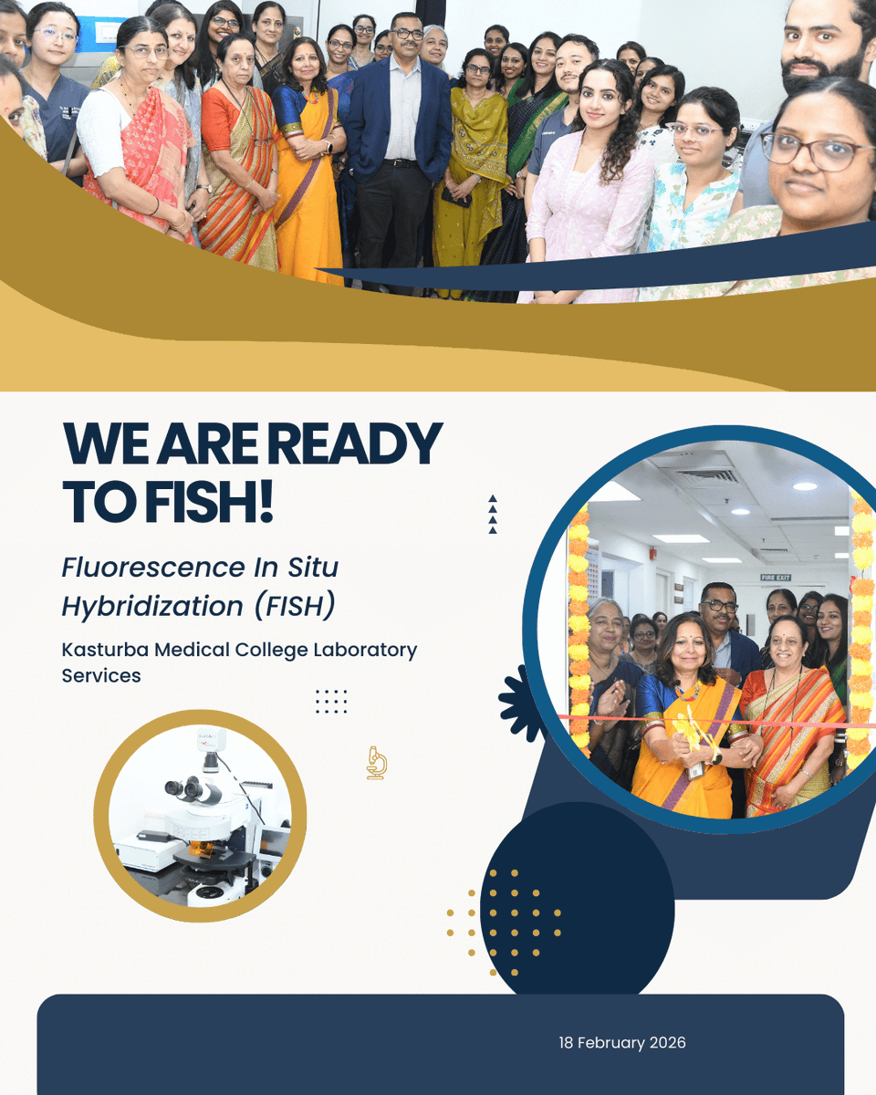 KMC_Mangalore's tweet photo. KMC Laboratory Services, Mangalore, launches Fluorescence In Situ Hybridisation (#FISH) — advancing molecular cytogenetics in coastal Karnataka.

Inaugurated on 18 Feb by @DrBUnnikrishnan &amp; Dr @BaligaShrikala.

Precision diagnostics, closer to patients. 🧬

#PrecisionMedicine https://t.co/XsGiTKtJIf