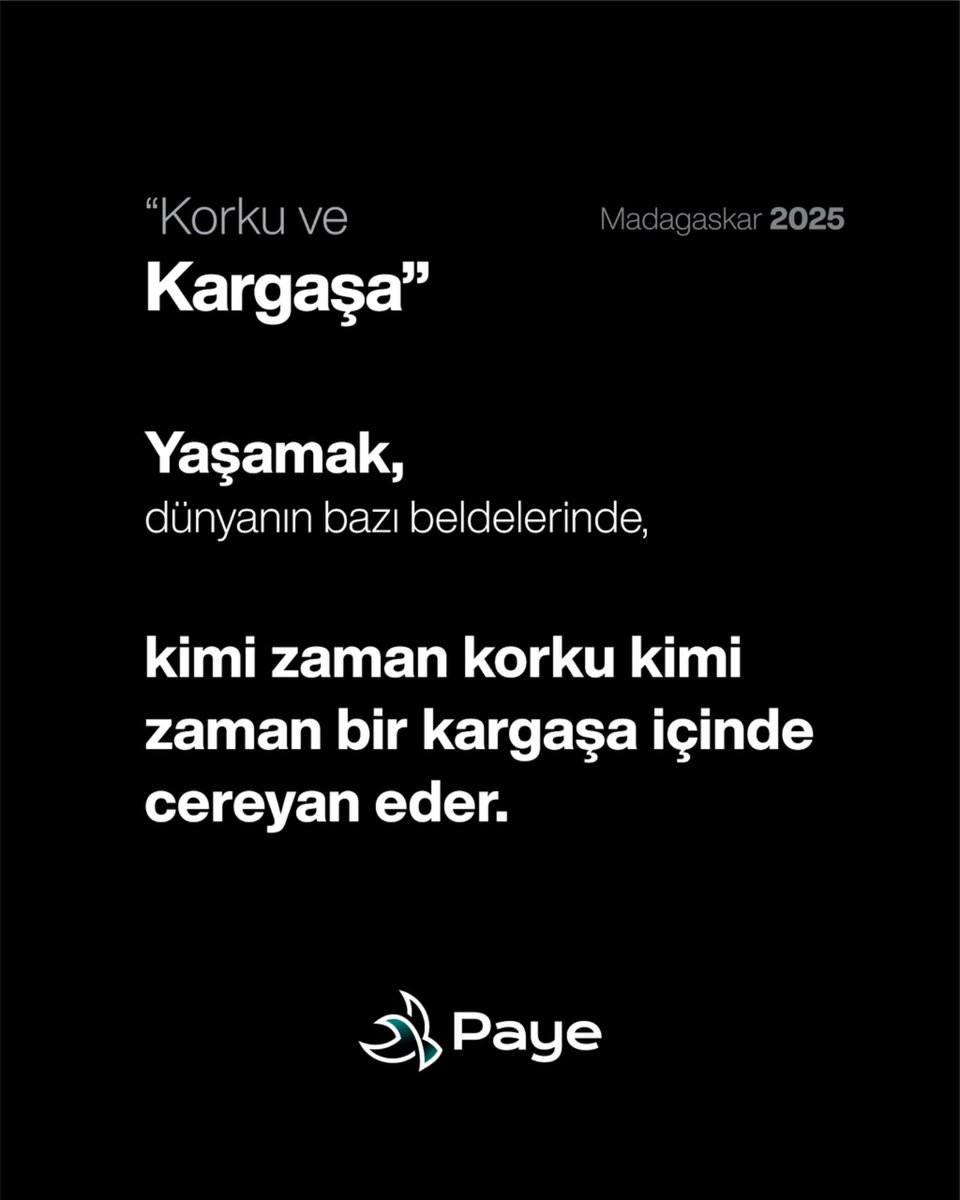 payeiyd's tweet photo. Korku ve Kargaşa

Yaşamak, dünyanın bazı beldelerinde, kimi zaman korku kimi zaman bir kargaşa içinde cereyan eder.

Paye İnsani Yardım Derneği
[ gaye paylaşmaktır ] https://t.co/qXYdcXSHFU