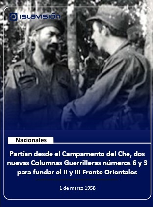 Hace 68 años, 2 columnas guerrilleras, se separaban del núcleo central del Ejército Rebelde en la Sierra Maestra, con el objetivo de extender la guerra por todo el Oriente, como parte de la estrategia global de llevarla a todo el país #CubaViveEnSuHistoria #IslaDeLaJuventud
