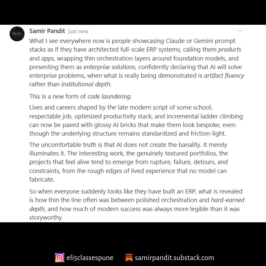 FollowSamir's tweet photo. The Age of Code Laundering
#AI #CodeLaundering #TechCulture #ProductThinking #FutureOfWork #Narrative #EsPee #Writing https://t.co/vOWKCmYhxE