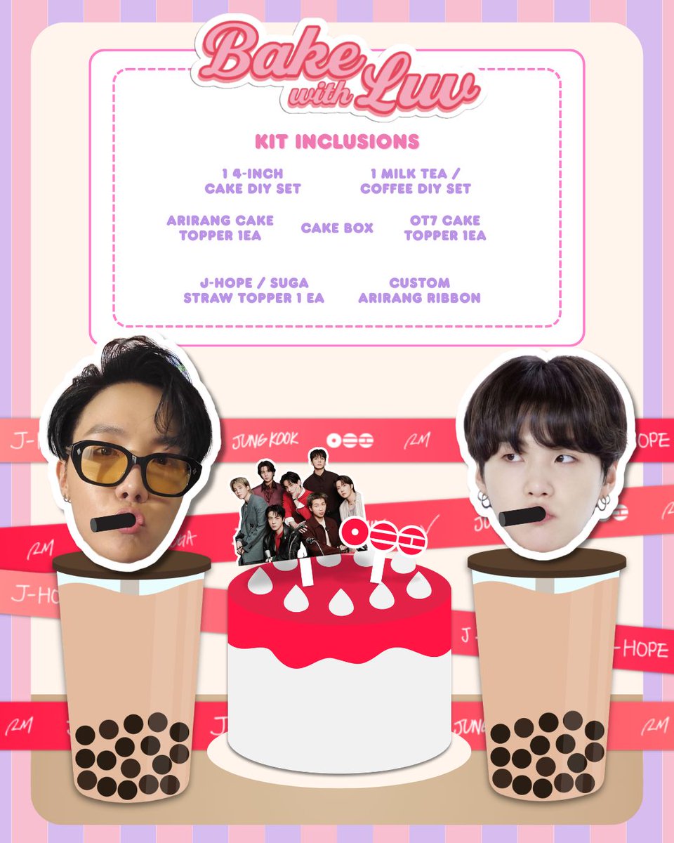 btsaph130613's tweet photo. PH ARMY, donโt just watch the CB. Be part of it. ๐ฐ๐
Join #BakeWithLuv
๐March 7 | SM North EDSA
โจ๏ธDIY cake set + SOPE/OT7 milk tea + ARIRANG toppers
Limited slots ONLY!
Register NOW:
https://t.co/ZN8OWqjK7Cโ
All proceeds support #BTSRE_TURNPH
@BTSisBackInPH https://t.co/mtvRkNlr6U