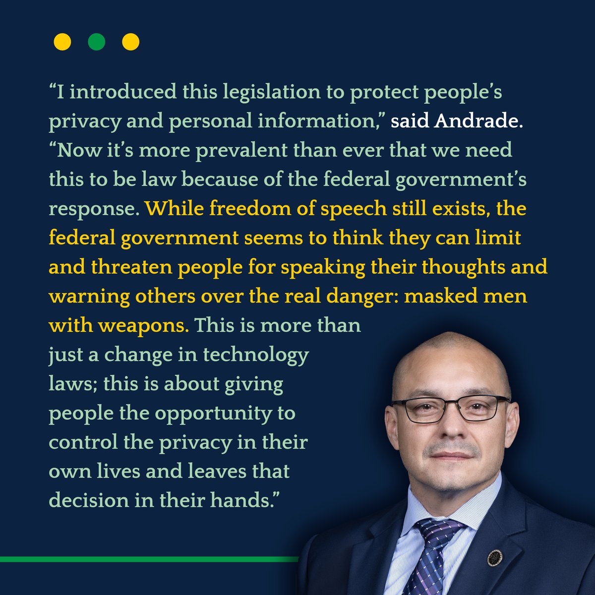 RepAndrade40's tweet image. New legislation I introduced would put people in control of their data privacy by making it easier for them to delete their social media accounts and all information attached to them. 

Learn More: ow.ly/fXsZ50YnEqp

 #DataPrivacy #PrivacyProtection #OnlinePrivacy