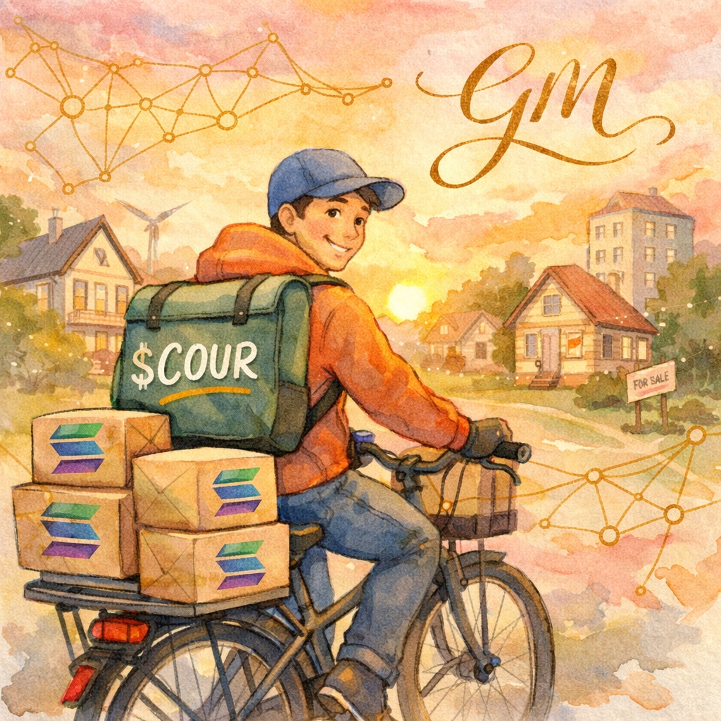 GM! 🔐 

Every $COUR delivery = cryptographically secured proof. No disputes. No fraud.  👮👮

Just Solana-powered RWA transparency. Ship with confidence. ⚓️⚓️

#logistics #web3 #gigworkers #solana #couriers