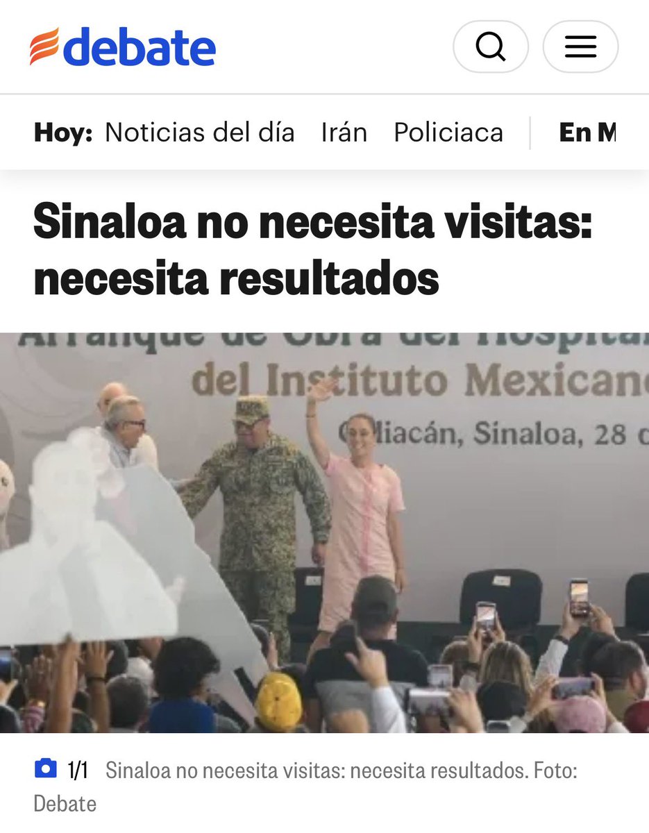 Sinaloa no necesita más visitas oficiales.
Necesita seguridad, salud que funcione y resultados reales.

La gente está cansada de discursos.
Es momento de cumplirle a Sinaloa. 

debate.com.mx/opinion/sinalo…

#ResultadosParaSinaloa #SinaloaExigeMás