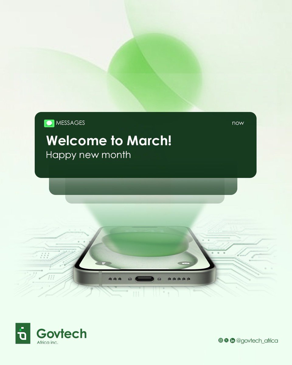 govtech_africa's tweet photo. Welcome to March.

This month, we don’t just turn the page, we ‘march’ forward in shaping Africa’s digital future.

#GovtechAfrica https://t.co/4Hfx2xFeNW