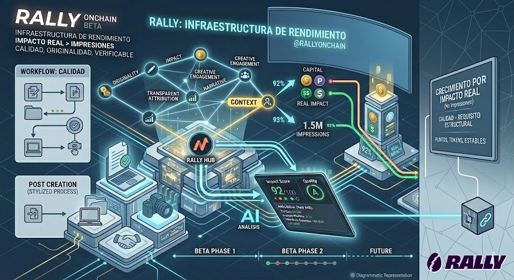 Beratardigrade's tweet photo. Rally acaba de lanzar su Beta y redefine cómo se coordina el crecimiento entre proyectos y creadores. Deja de ser “marketing de influencia” y pasa a ser infraestructura de rendimiento, donde el capital fluye según impacto real, no según impresiones vacías

Que significa esto? Ahora no tienes que tener miles y miles de followers para que te tomen en serio. Si haces un buen trabajo y eres original, en Rally serás tenido en cuenta 💯

Que es @RallyOnChain? 
Rally no es InfoFi, Rally es InfluFi
• Campañas multi‑asset: puntos, tokens y estables en juego. Incentivos reales, alineados con objetivos reales. Ya no es un sistema cerrado, es distribución económica directa entre proyectos y creadores
• Filtros mucho más estrictos. El contenido genérico, el copy‑paste y el farming barato dejan de tener espacio. La calidad deja de ser subjetiva y pasa a ser un requisito estructural
• Un scoring que prioriza originalidad, contexto y narrativa. No gana quien más turra da, sino quien realmente mueve la conversación y genera un impacto medible
• Atribución transparente de principio a fin. Cada acción es verificable, cada resultado es trazable. Se acabó el gasto opaco en “branding”

Todo esto solo se puede entender después de tu primera entrada en Rally, cuando lees al detalle el análisis que hace su IA sobre tu post. Hacedme caso, repasarlo y entenderéis lo que digo. Es revelador, no es otra opción mas, es el camino a tomar dentro de este juego 

🧐 Es mas complicado el InfluFi que el InfoFi? En realidad no, solo será mas complicado para el que solo hacia contenido sin valor, los que lleváis tiempo esforzandos en hacer bien las cosas esto os será muy fácil

Notas: Antes de postear nada..
🔸 Lee y aplica todas las reglas (Missions)
🔹 Lee y estudia la base de conocimiento (Briefing)

Si todavía no tienes waitlist entra aquí
https://t.co/JIdiNlGD7v 👈