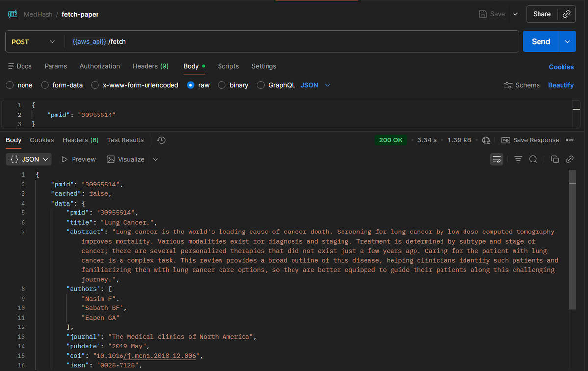 the_codermaniac's tweet photo. AWS lambda function and dynamoDb implementation for fetching and summarizing medical papers done ✅. Next  blockchain integration remains 🫡

#AlforBharat #GenerativeAl #BuildForlndia #AWS #Hack2skill 
@AWSCloudIndia @awscloud @hack2skill 

https://t.co/K6m0Ulx5eg https://t.co/yk1pFAkomE