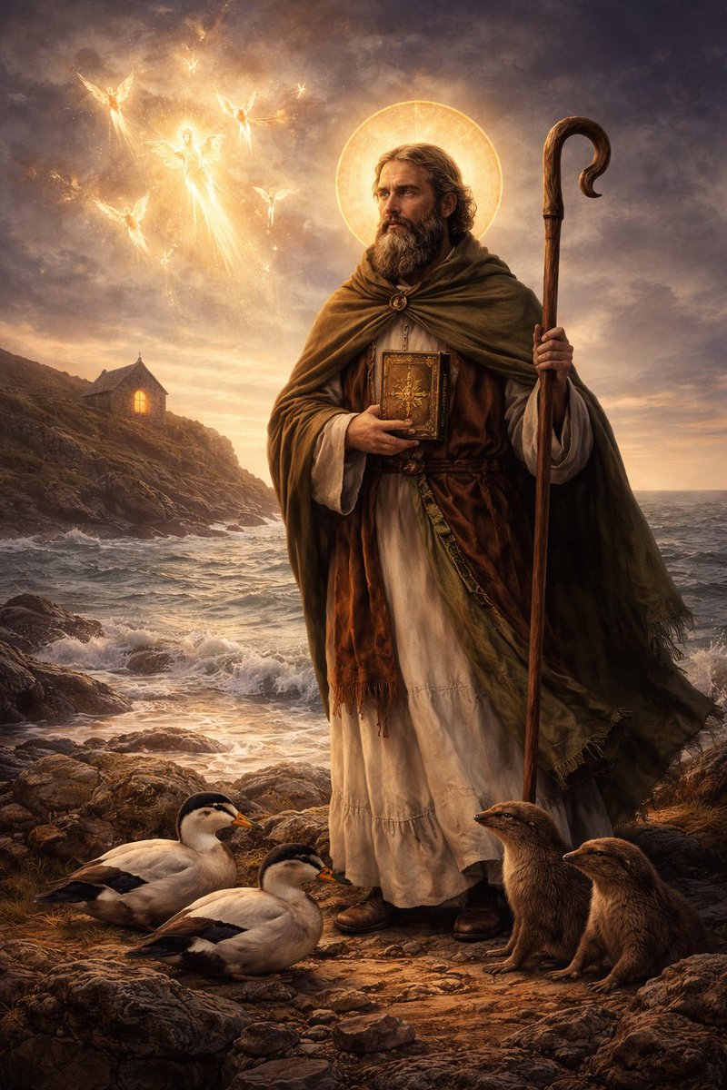 theowenstaton's tweet photo. Tonight on #TimeBetweenTimes 🌊🔥

We walk with Cuthbert  — shepherd, hermit, healer — to the wild solitude of Inner Farne, where otters warmed his feet and the sea held his prayers.
A story of stillness in a restless age.
🎧 https://t.co/lAP8t1iLbR

https://t.co/z3VDIpjTfj https://t.co/MJJv6eLFUA