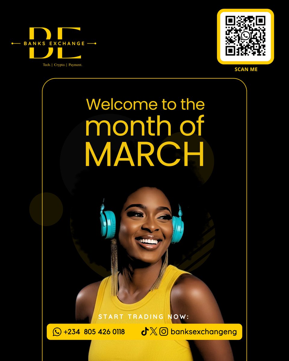 banksexchangeng's tweet photo. Welcome to a brand new month of opportunities with Banks Exchange.

March is for bigger wins, faster transactions, and smarter trades. Whether you’re buying or selling crypto or gift cards, we’re here to make it smooth, secure, and profitable for you. https://t.co/sxcEQhDxQI