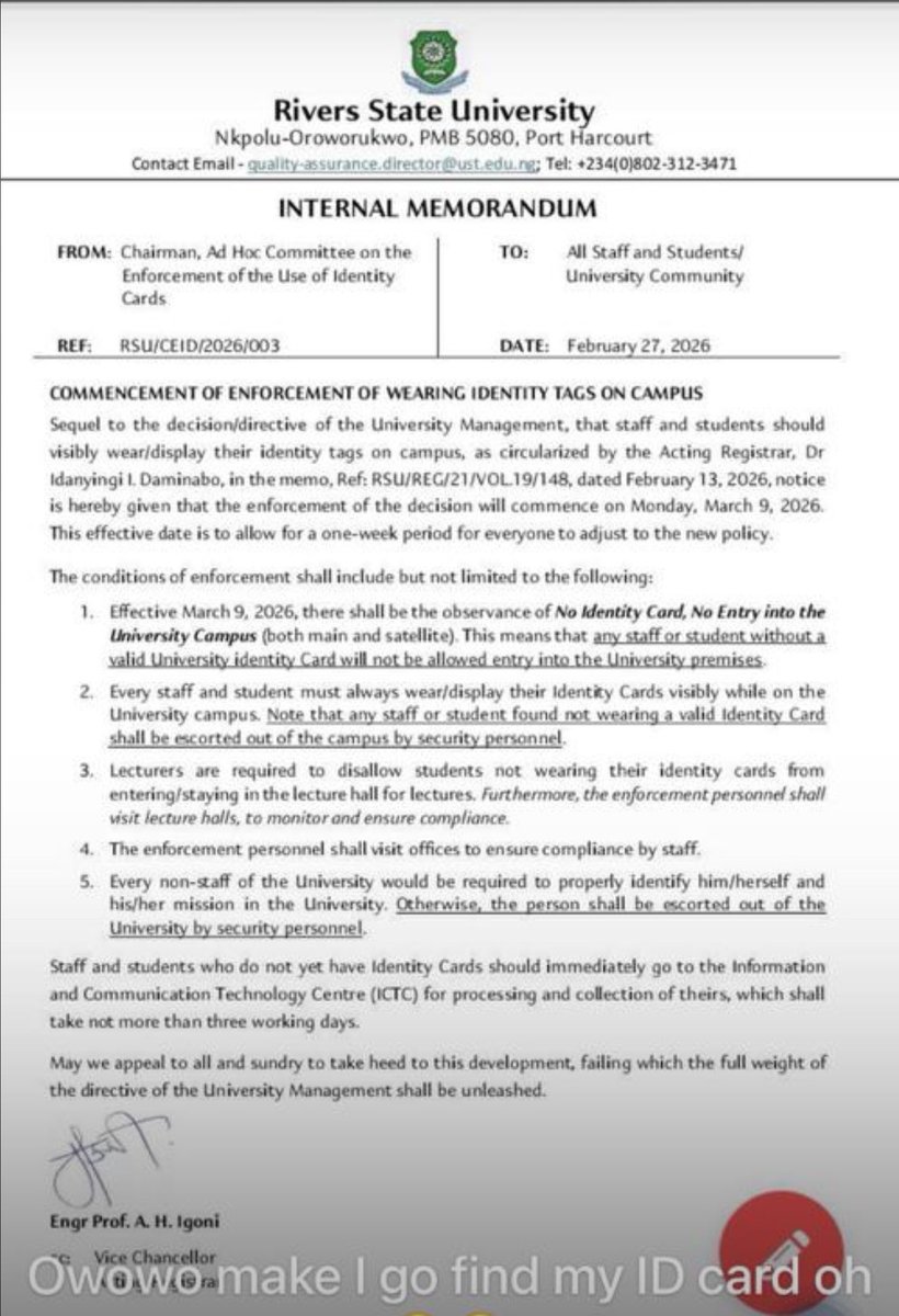 Rivers State University_Port Harcourt tweet media