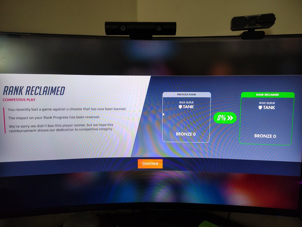 AcidTea89's tweet photo. Take note every ranked game out there! Overwatch is the goat and this is awesome. I know that my rankings didn't change but the fact that they will reverse the outcome of your stats because of a cheater is amazing! @PlayOverwatch Y'all are amazing and Thank Y'all for being great https://t.co/vMC0q7POjK