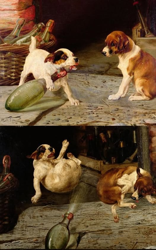 18th century, when people didn't have puppy gifs and had to paint them.