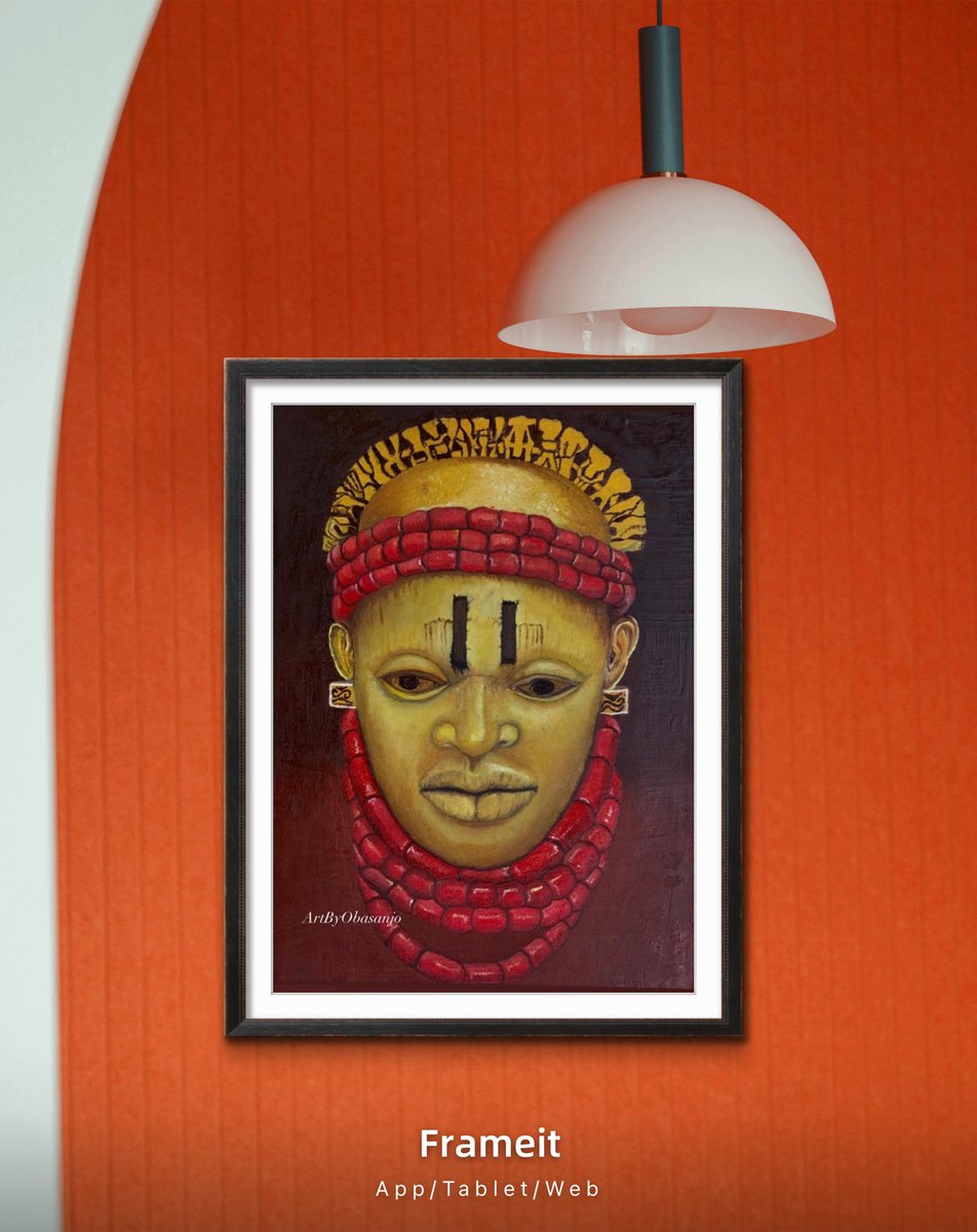 HobiJay5's tweet photo. My painting titled “The Queen Mother and The King’s Bead”. art prints available for sale🖼 original piece “oil on canvas” also available✍️ you’re just a dm away https://t.co/YSMC8gBidk