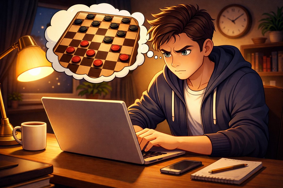 SolanaGameHub's tweet photo. Me at 11pm:
"just one quick game before bed" 🧠♟️
The bot on Medium:
"lol no"
If you can beat this bot on your first try you're built different.
Drop your screenshot below 👇
▶️ https://t.co/SYlieOqB9J
@playdotfun @jtwald
#PlayFun #playtoearn #web3 #Solana #gaming #boardgame #checkers #memecoin