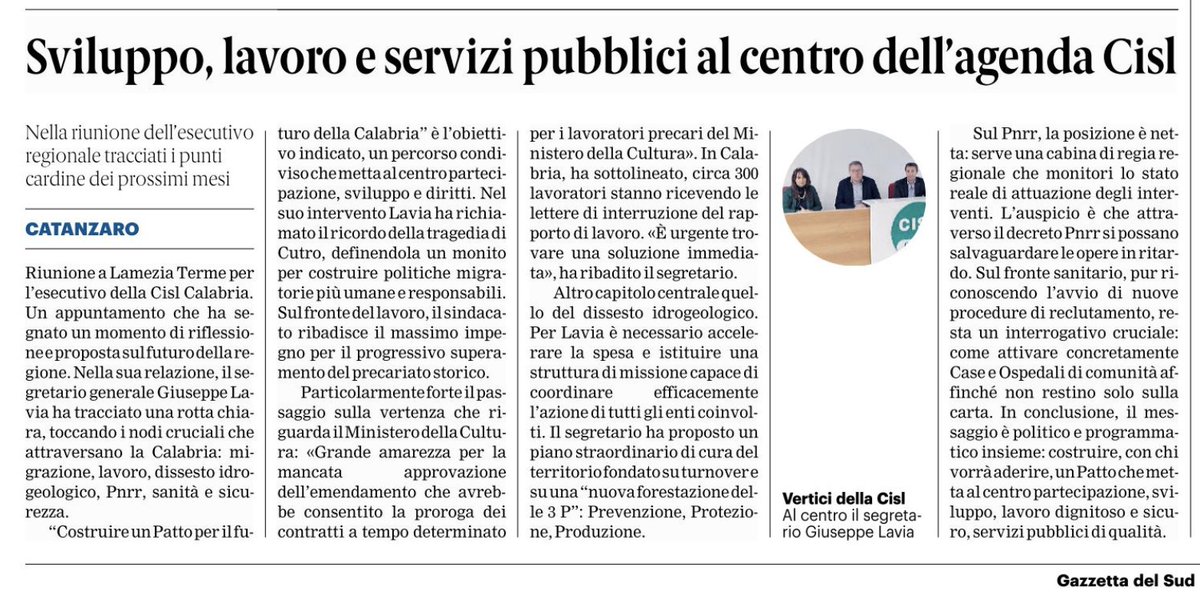 CISL Calabria tweet media