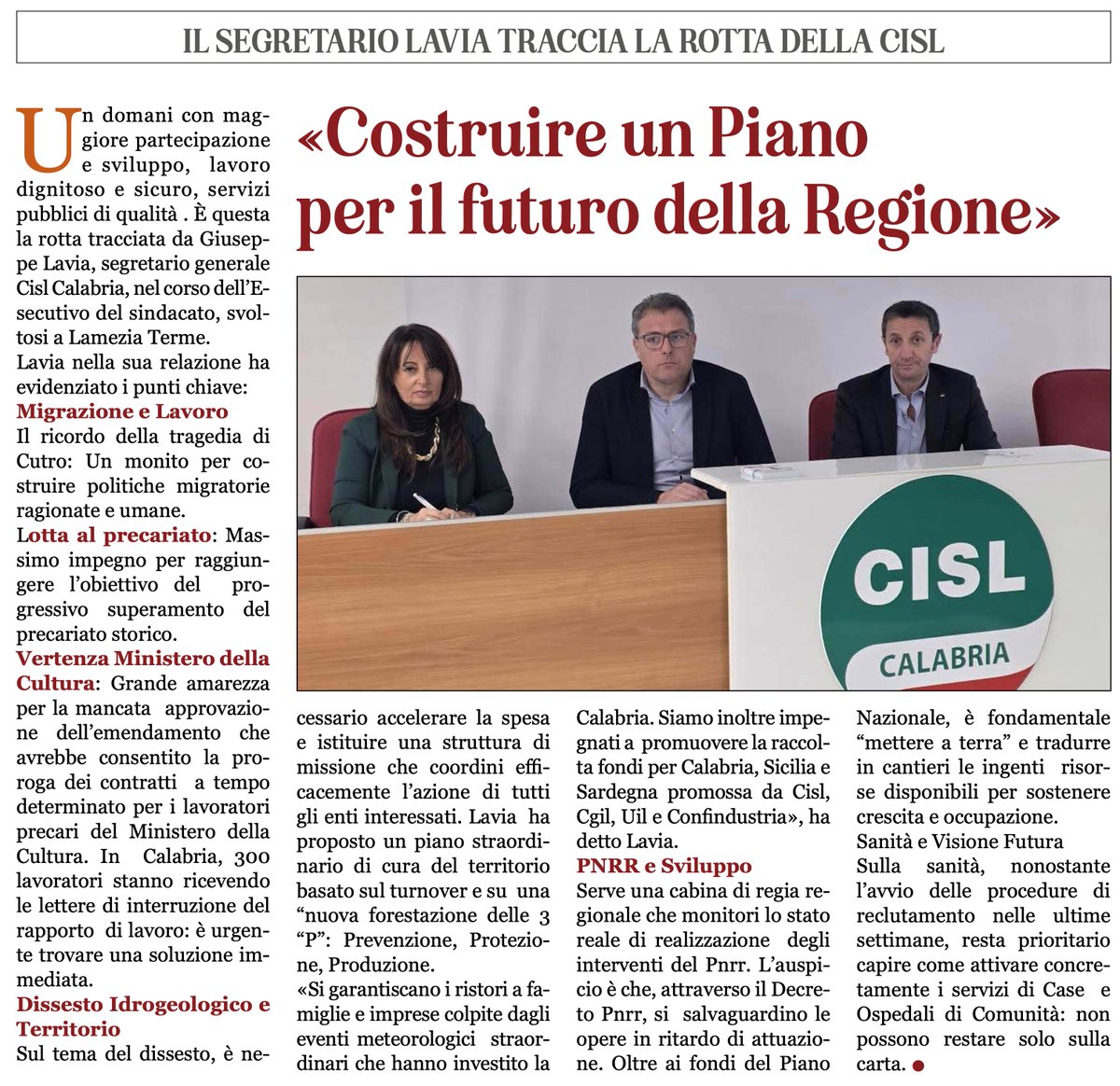 CISL Calabria tweet media