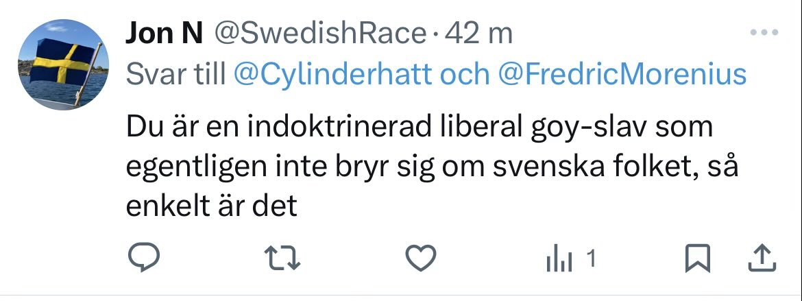 Den var ändå lite kreativ måste jag säga.

Han bryr sig mycket om svenska folket från sitt konto baserat i Schweiz…