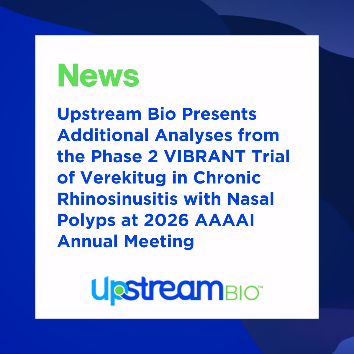 Upstream Bio tweet media