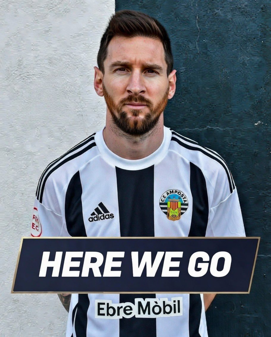 FabrizioOfiz's tweet photo. 🔥 COMUNICADO OFICIAL – FICHAJE HISTÓRICO 🔥

El Club de Futbol Amposta hace oficial, en el día de hoy, la incorporación de Lionel Messi como nuevo jugador del primer equipo. https://t.co/HfhTdw5oNl