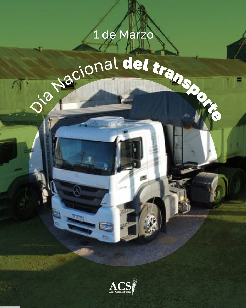 Hoy reconocemos a quienes hacen que todo siga en movimiento. A los que recorren kilómetros, cumplen tiempos y sostienen la logística del agro.

Feliz Día Nacional del Transporte.
 Gracias por ser una parte clave de cada campaña. 🚛🌾

#diadeltransporte #logisticaacs
