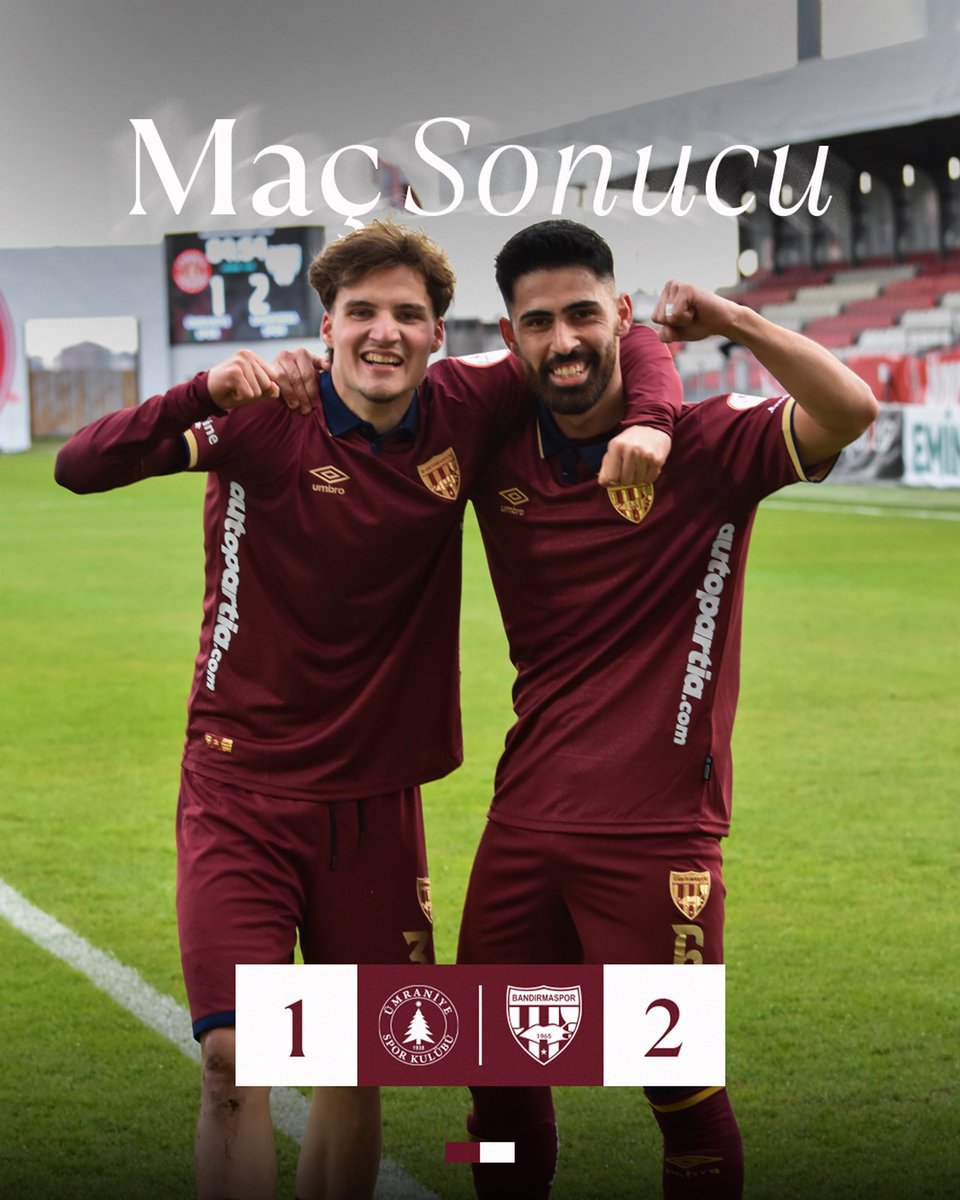 Bandirmaspor's tweet photo. İstanbul’da 3 puan bizim.  
Ümraniyespor 1-2 Bandırmaspor

#ÜMRvBAN https://t.co/u5I3oaVTb3