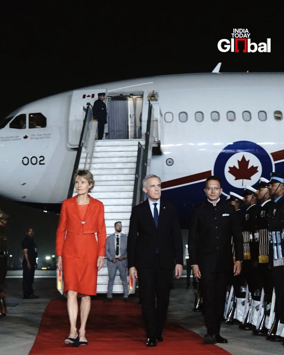 ITGGlobal's tweet image. Canada's Prime Minister Mark Carney landed in Delhi after the Mumbai leg of his visit. He was welcomed at the airport with a ceremonial guard and greeted by MoS Jitin Prasada.
His official schedule includes meetings with PM Narendra Modi.
#MarkCarney #IndiaCanadaRelations #Canada