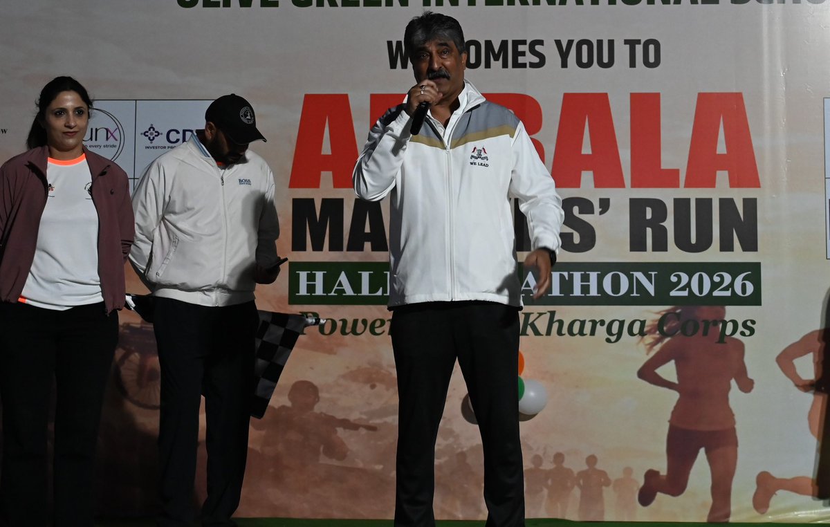 westerncomd_IA's tweet photo. #StrongAndCapable 
#HonouringOurMartyrs
#AmbalaMartyrsHalfMarathon

Ambala Martyr’s Half Marathon 2026 (2nd Ed) flagged off by Lt Gen #RajeshPushkar, AVSM, VSM, GOC Kharga Corps, from Kharga Stadium, Ambala Cantt, concluded with immense pride and heartfelt gratitude as military and civil persons came together to pay tribute to the inspiring and indomitable spirit of our brave martyrs.

Over 1500 runners from different walks of life undertook 21.097 km, 10 km, 5 km & 3 km courses to pay homage to martyrs for their courage and valour. 

#KhargaCorps
@adgpi
@prodefencechan1