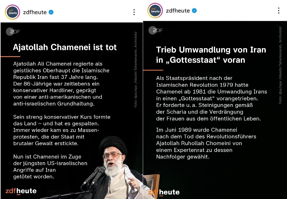 OERRBlog's tweet photo. Ajatollah Chamenei war für Steinigungen gemäß der Scharia und die Verdrängung von Frauen aus dem öffentlichen Leben. Für @zdfheute ein "streng konservativer Kurs". #OerrBlog https://t.co/vwNWKKffCN