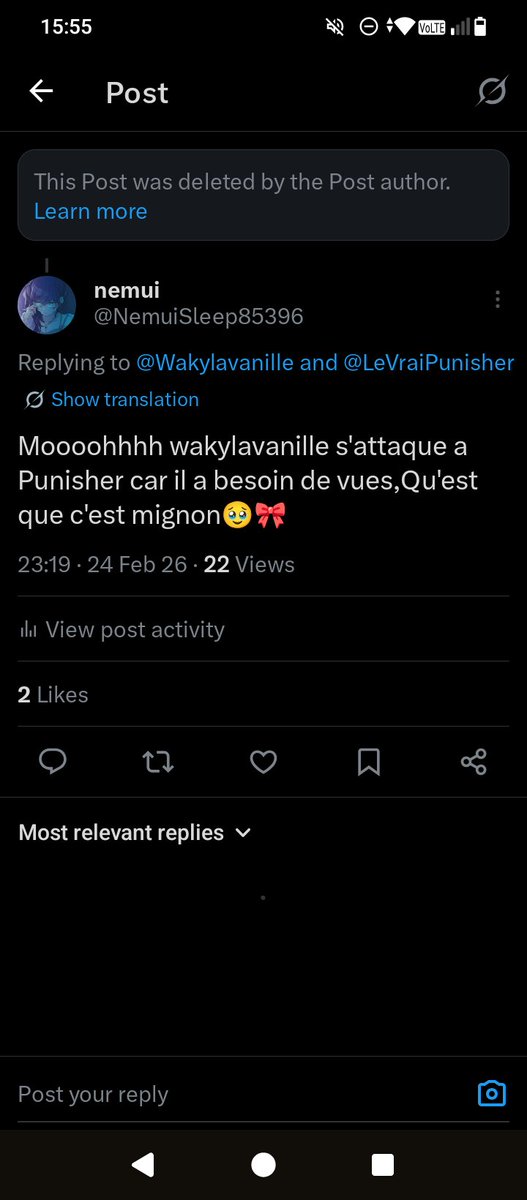 NemuiSleep85396's tweet photo. J'adore comment il a supprimer les tweets🥹 https://t.co/lCdSUlcl5R