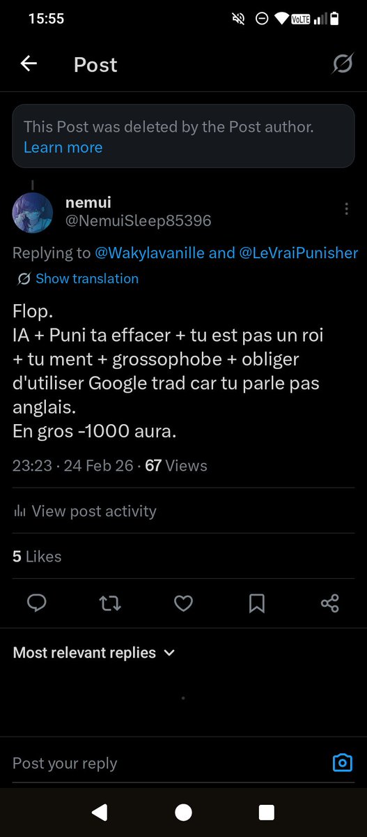 NemuiSleep85396's tweet photo. J'adore comment il a supprimer les tweets🥹 https://t.co/lCdSUlcl5R